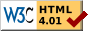 W3C valid HTML 4.01